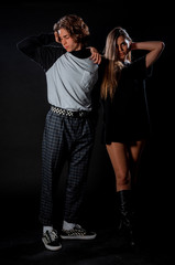 Trendy fashion couple