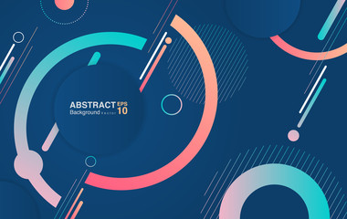 Gradient circle shapes on classic blue background. Futuristic background concept. Vector EPS 10