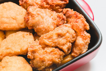 fried chicken southern style with potato and drink menu