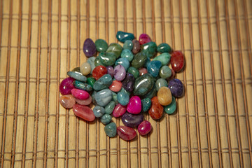 Multi-colored small stones for home interior decoration