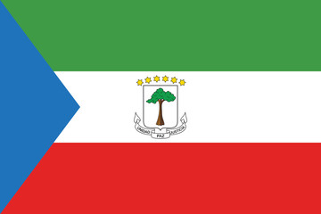 National Equatorial Guinea flag, official colors and proportion correctly. National Equatorial Guinea  flag. Vector illustration. EPS10. Equatorial Guinea flag vector icon, simple, flat design 