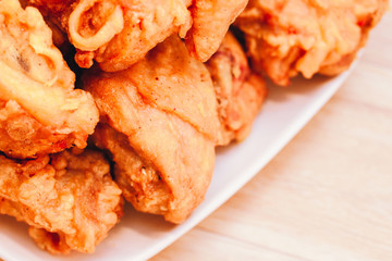 fried chicken southern style with potato and drink menu