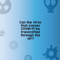 Can the virus that causes covid-19 be transmitted through the air word concept.coronavirus faq.