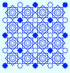 Vector tiles patterns. Flourish backgrounds with blue flourish elements. Arabic decorative design for floor or wall. ornament. oriental illustration. - Vector