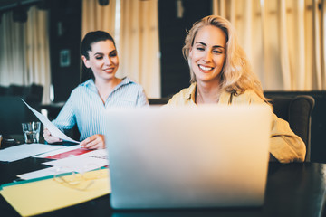 Freelancer working on project with colleague