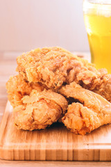 fried chicken southern style with potato and drink menu