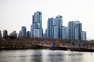 Fototapeta na wymiar Han river in Seoul. South Korea