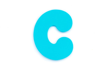Colored letter C on white background, symbol and sign. template. isolated