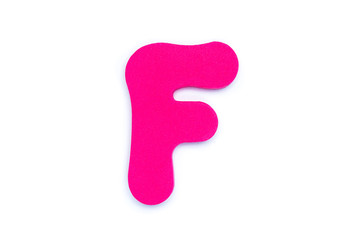 Colored letter F on white background, symbol and sign. template. isolated