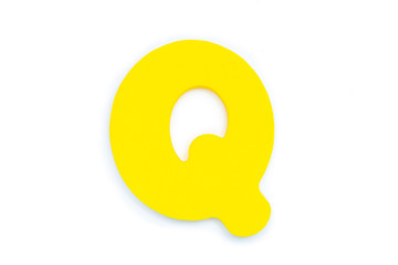 Colored letter Q on white background, symbol and sign. template. isolated