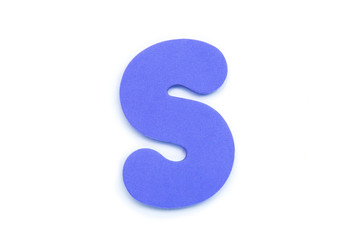 Colored letter S on white background, symbol and sign. template. isolated