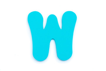 Colored letter W on white background, symbol and sign. template. isolated