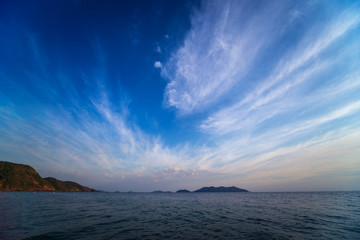 View of beautiful tropical beach with palms.