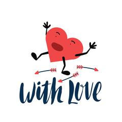 Arrow with heart cartoon vector