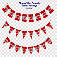 Naklejka premium Set with flags of the Canada. Set for holidays. Happy Canada day background. Bright collection with flag.