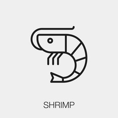 shrimp icon vector sign symbol