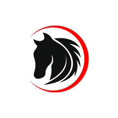 Horse silhouette logo design vector
