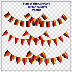 Obraz premium Bright set with flags of Germany for holidays. Happy Germany day flag. Colorful collection with flags. Vector Illustration.