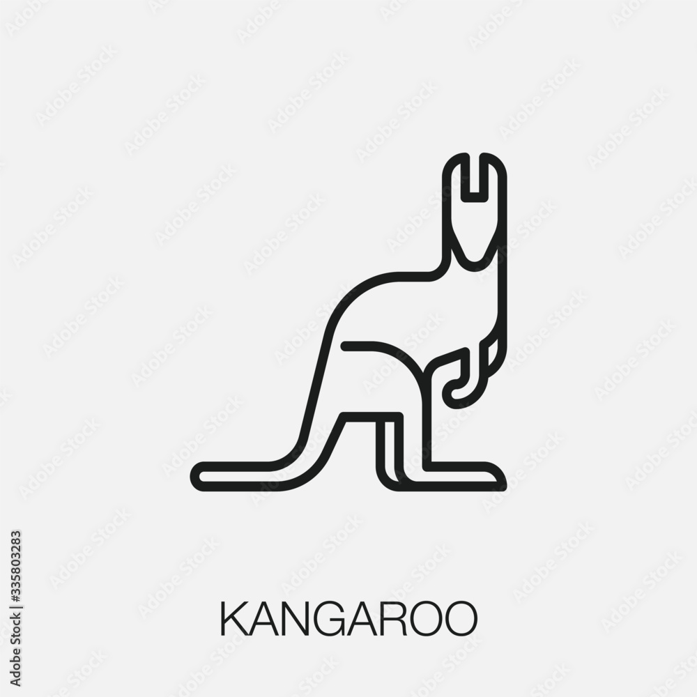 Poster kangaroo icon vector. linear style sign for mobile concept and web design. kangaroo symbol illustrat