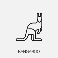 kangaroo icon vector. Linear style sign for mobile concept and web design. kangaroo symbol illustration. Pixel vector graphics - Vector.