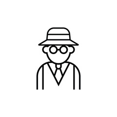 Detective avatar line icon