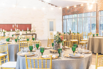 festive hall decor and table setting