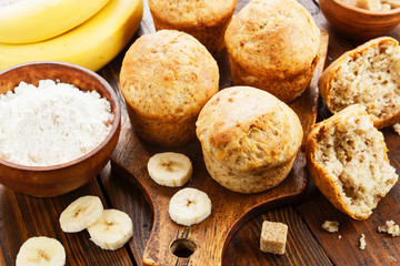 Sweet banana muffins