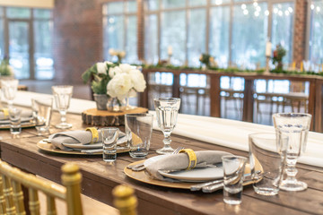 festive hall decor and table setting