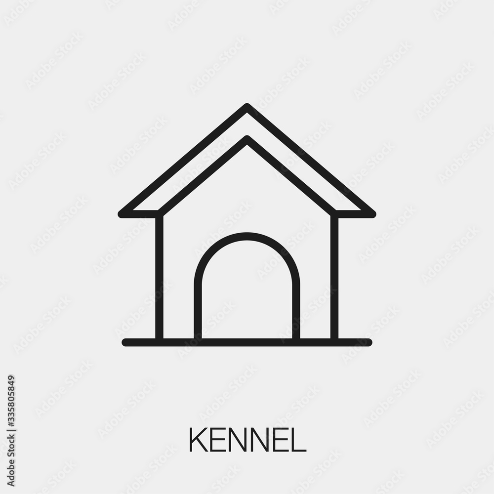 Poster kennel icon vector. linear style sign for mobile concept and web design. dog house symbol illustrati