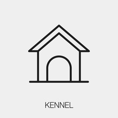 kennel icon vector. Linear style sign for mobile concept and web design. dog house symbol illustration. Pixel vector graphics - Vector.	