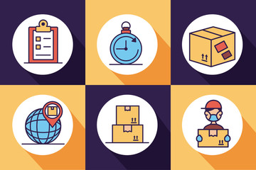 bundle of delivery service icons