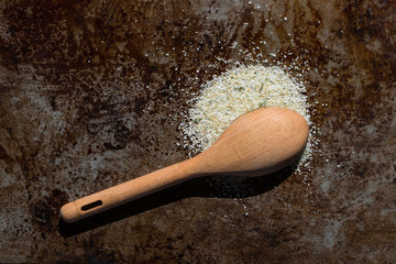 Garlic Salt Spilled from a Teaspoon