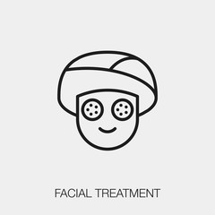 facial treatment icon vector sign symbol