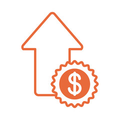 price hike in seal with arrow up infographic line style