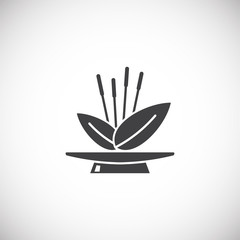 Fototapeta premium Yoga related icon on background for graphic and web design. Creative illustration concept symbol for web or mobile app