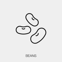 kidney beans icon vector sign symbol