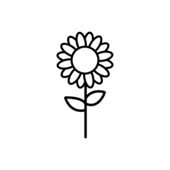 Sunflower line icon vector simple design