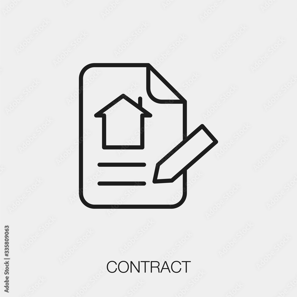Poster contract icon vector. linear style sign for mobile concept and web design. contract symbol illustrat