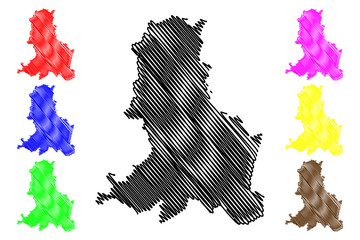 Obraz premium Vecpiebalga Municipality (Republic of Latvia, Administrative divisions of Latvia, Municipalities and their territorial units) map vector illustration, scribble sketch Vecpiebalga map