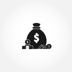 Money pouch icon. isolated design element