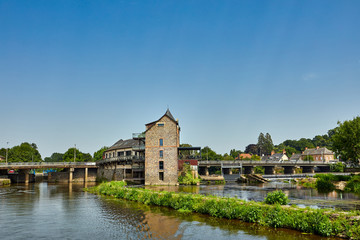 Fototapeta premium Image of the lock and weir at Messac, Brittany, France