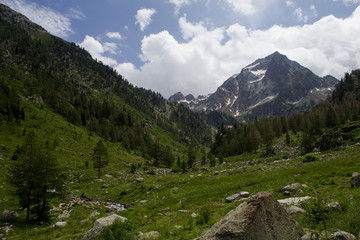 Fototapeta na wymiar walk to the Alberch lakes in the Palanfrè valley in Val Vermenagna