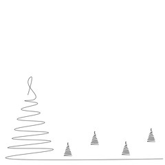Christmas trees background forest. Vector illustration