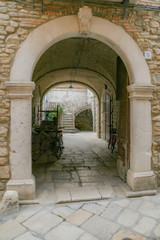 Medieval door of a beautiful building located in the historic center of Venosa. South Italy