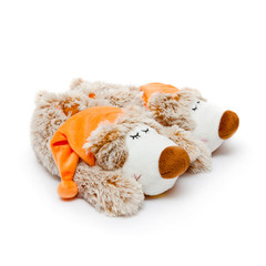 Soft toy slippers on a white background