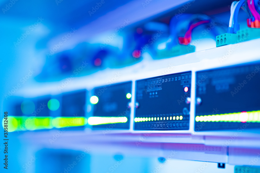 Poster electricity indicators. electrical controller. module discrete multi-channel input indication. volta