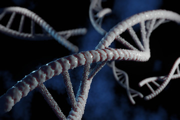 3D illustration. DNA molecule helix spiral. Science Biotechnology DNA illustration and abstract illustration. Medical science, genetic biotechnology, chemistry biology