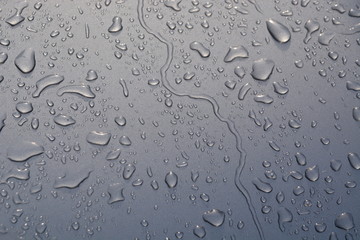 water drops on metal floor background
