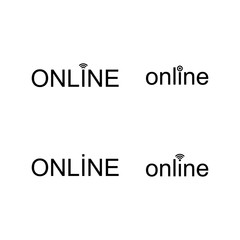 Text icon online. Set of icons. Connection to the Internet. User communication. Interface element.