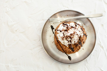 cookie and cream on white background